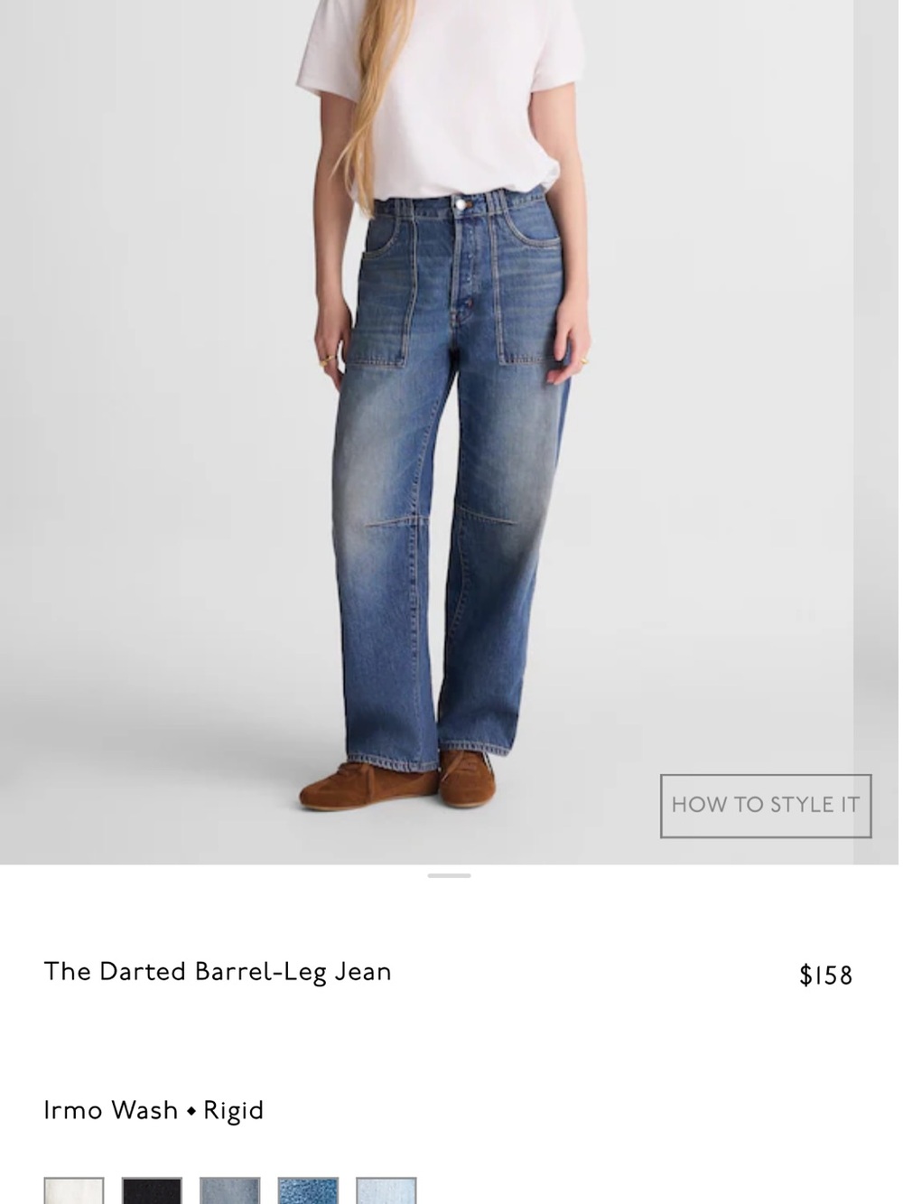 Madewell Irmo Wash Barrel-Leg Jeans - Medium Blue